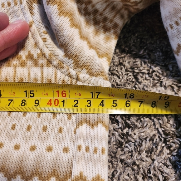 The North Face Fair Isle 1/4 Zip Pullover Size XS Tan Cream Print - Picture 12 of 14